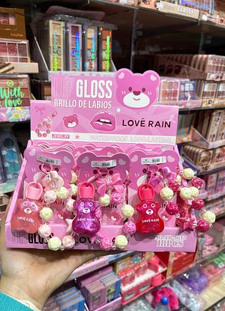 Lip gloss brilho labial love rain c/ pulseira